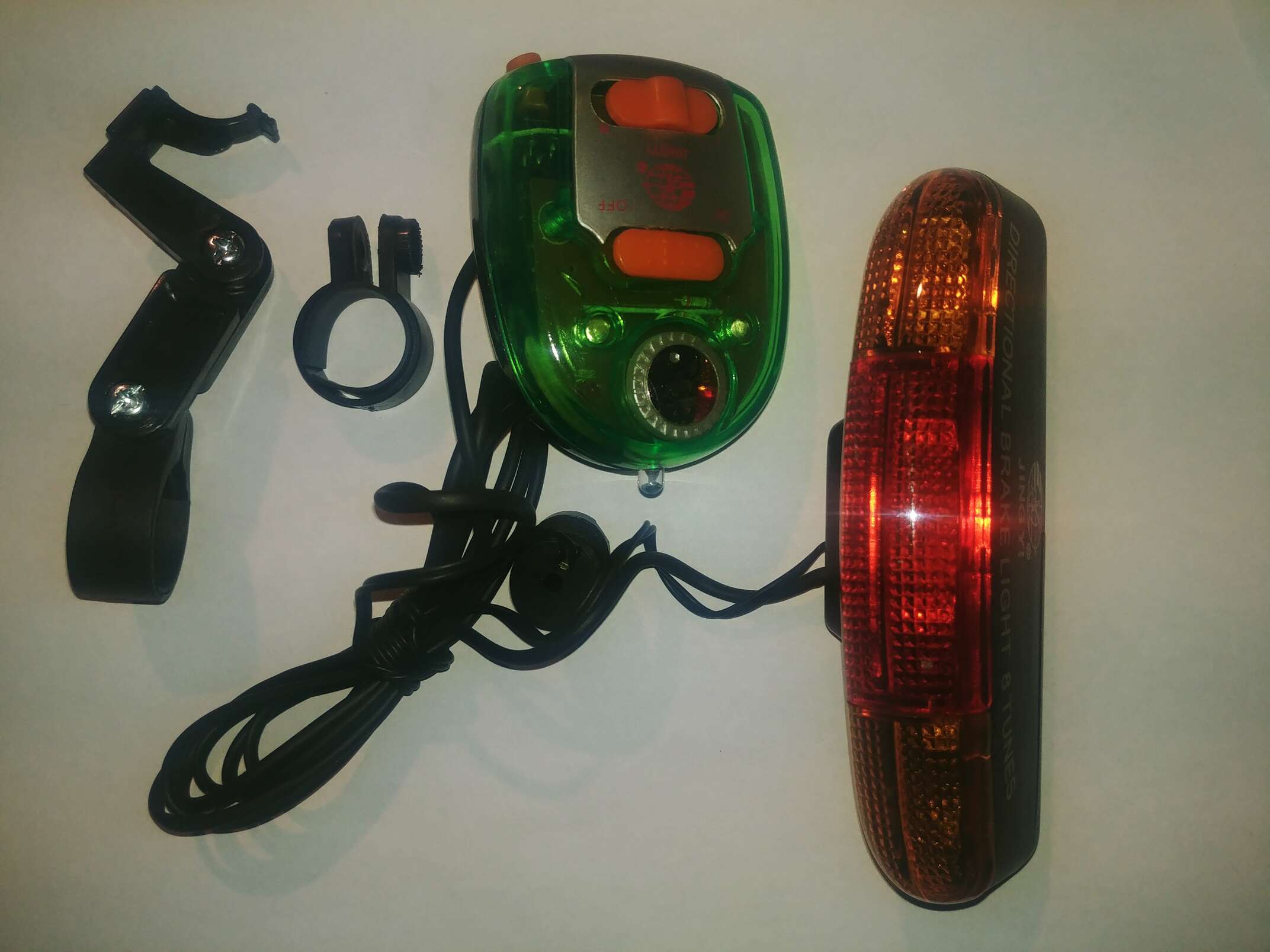 Фонари велосипеда (в сборе) (комплект, перед/зад, LED) (mod:338A) KL
