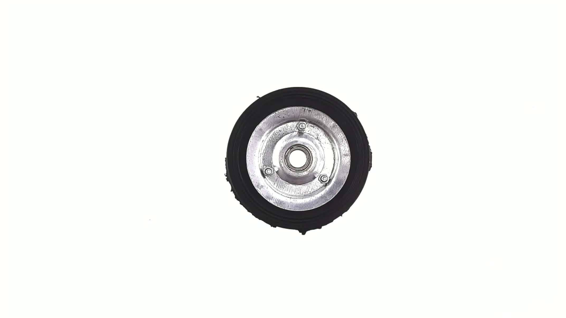 Колесо для тачек и платформ (литая резина) (125mm, под ось 15mm) MRHD