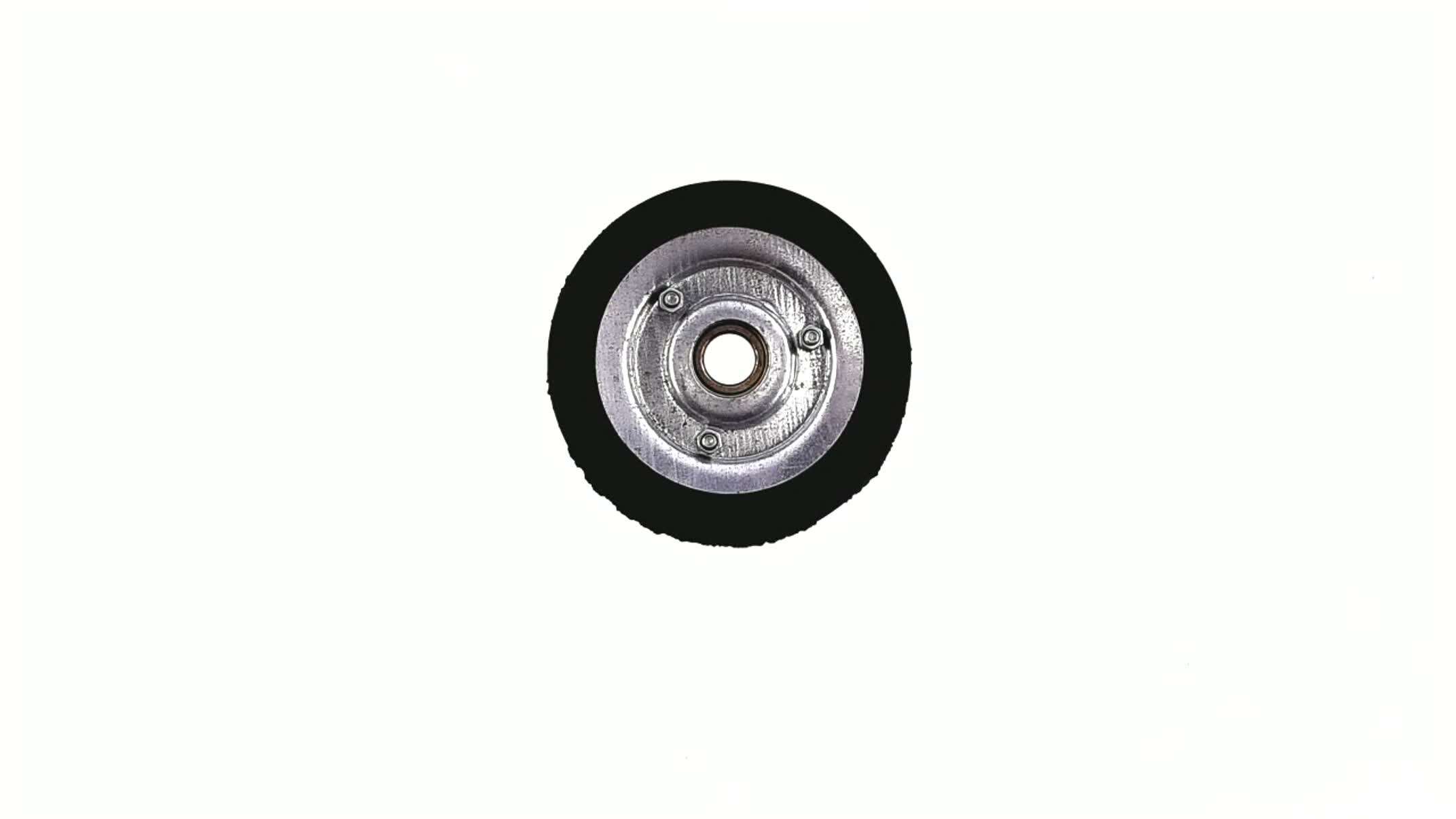 Колесо для тачек и платформ (литая резина) (125mm, под ось 17mm) MRHD