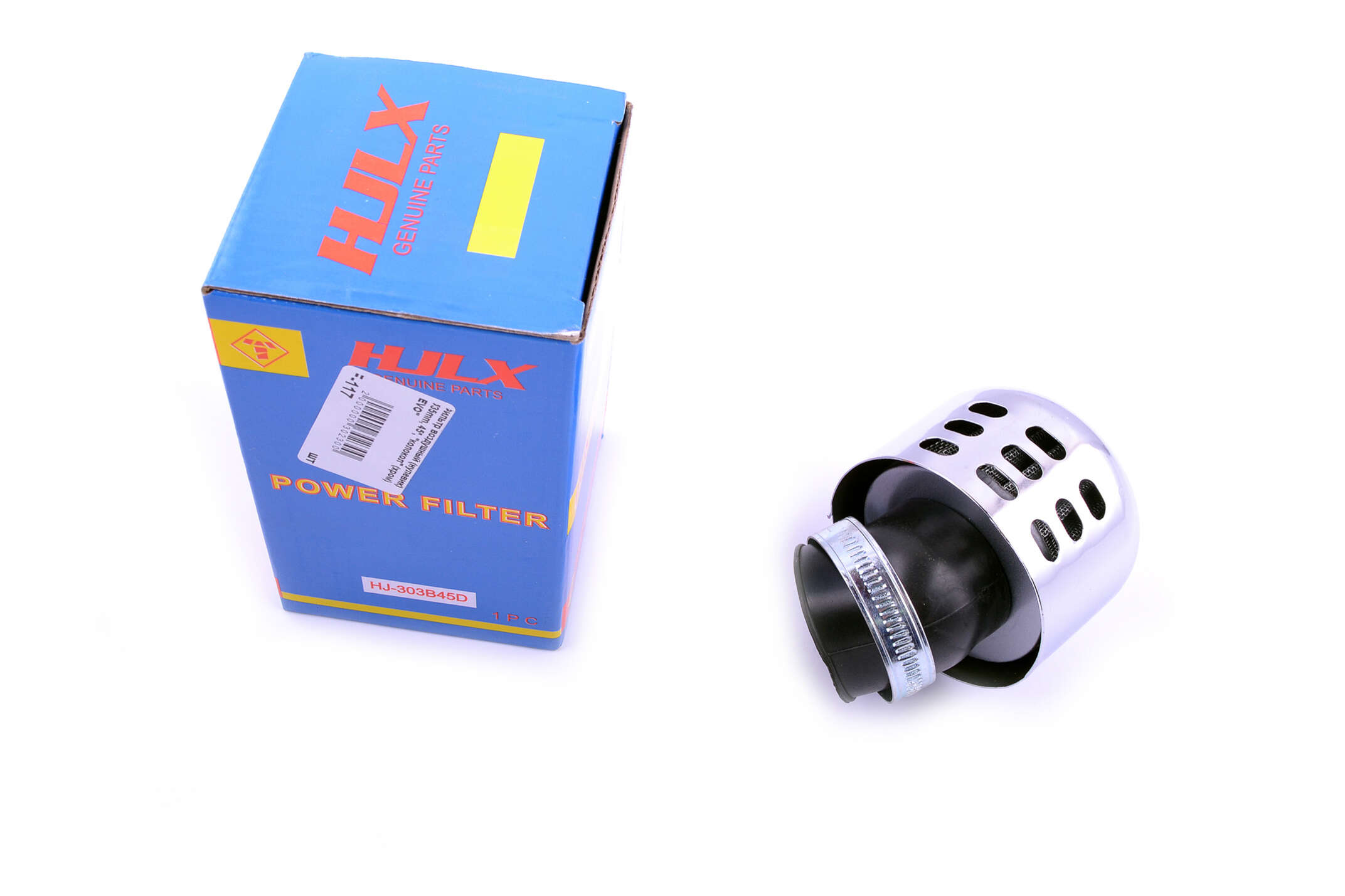 Фильтр воздушный (нулевик) Ø35mm, 45*, колокол (хром) EVO