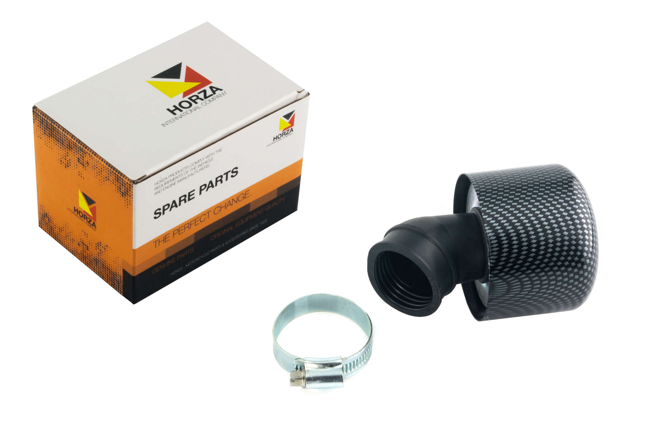 Фильтр воздушный (нулевик) Ø35mm, 45*, (карбон) HORZA