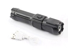 Фонарь 1 диод 240 lumen ручной, Li-ion 3.7V 5200mAh зарядка от USB, влагозащитный, черный F15-T OEM