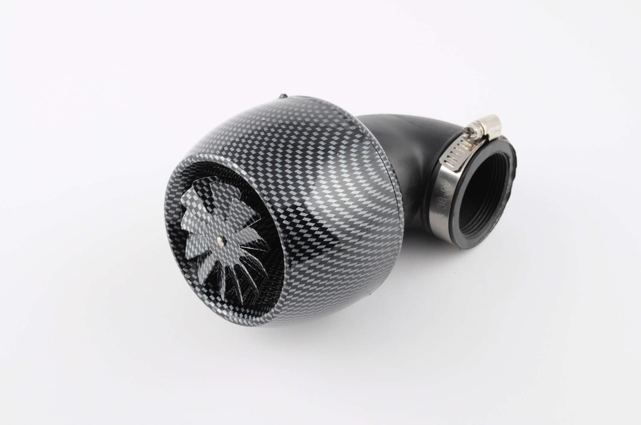Фильтр воздушный (нулевик) Ø42mm, 90*, турбина с пропеллером (карбон)