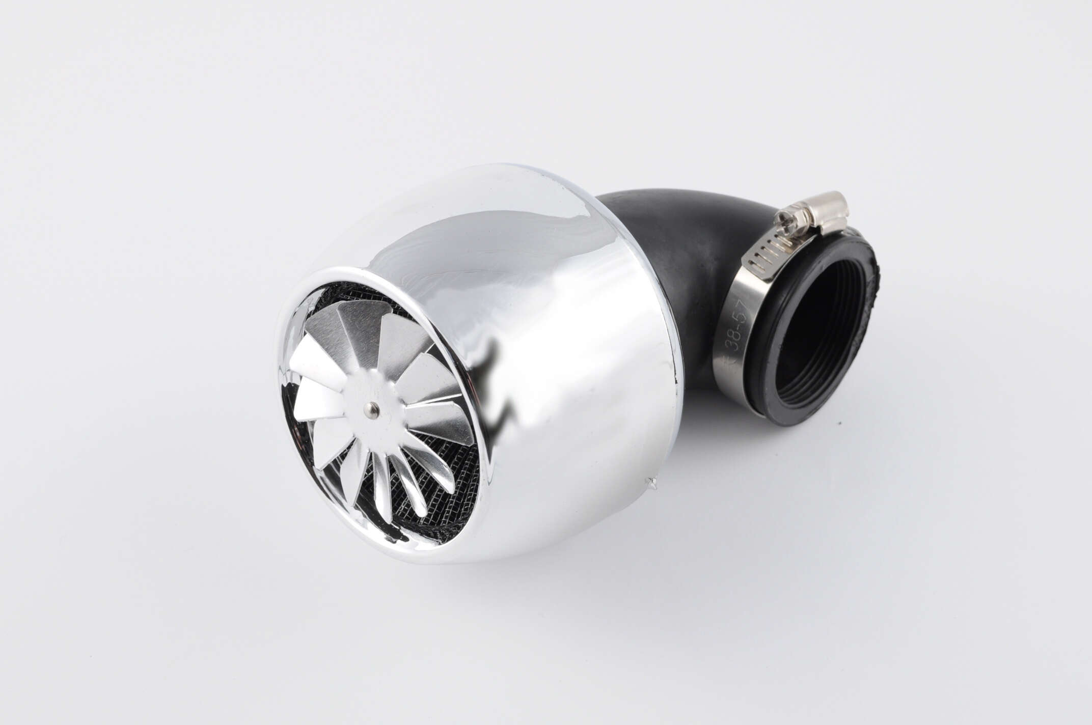 Фильтр воздушный (нулевик) Ø42mm, 90*, турбина с пропеллером (хром)