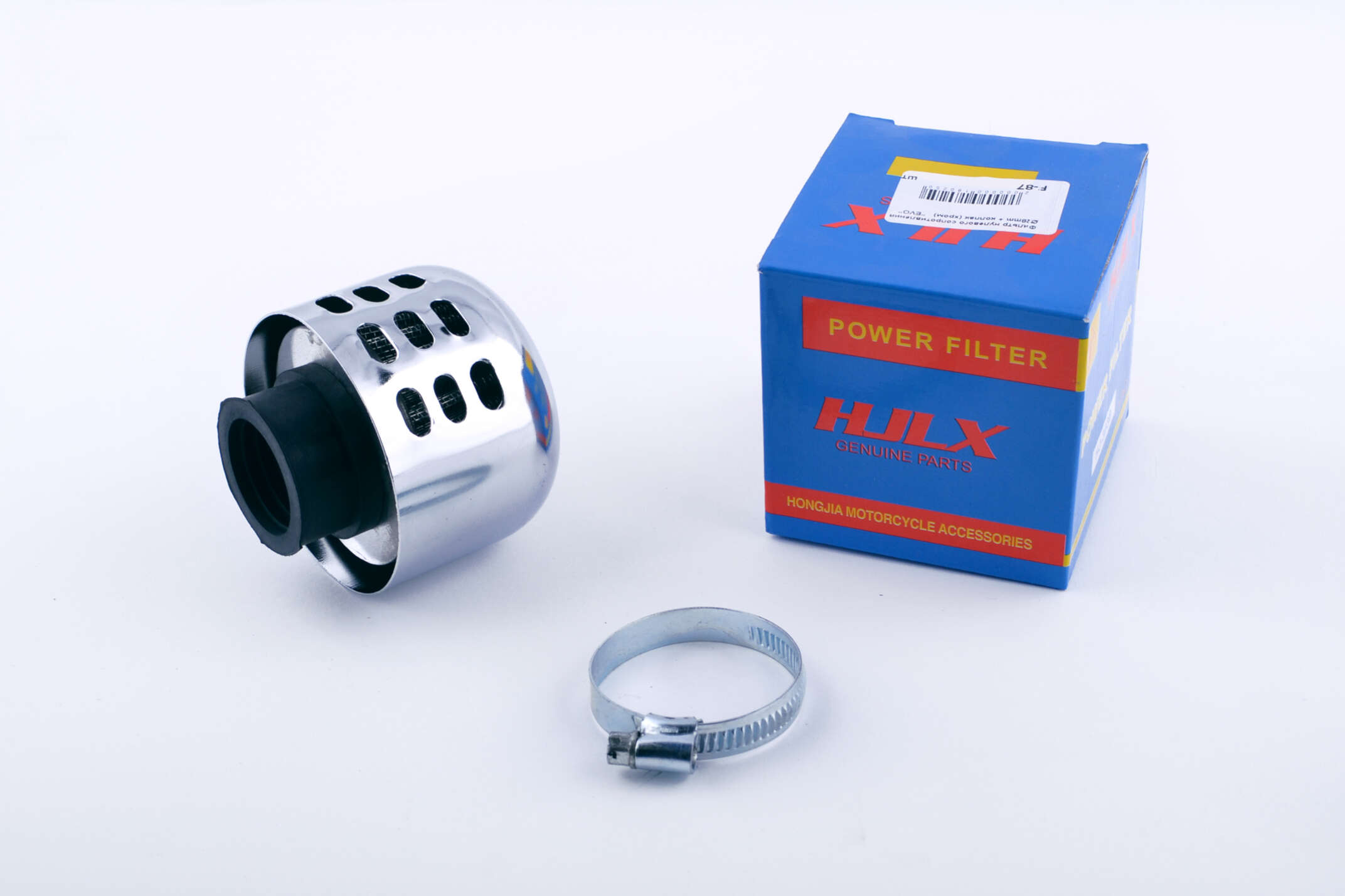 Фильтр воздушный (нулевик) Ø28mm, колокол (хром) EVO