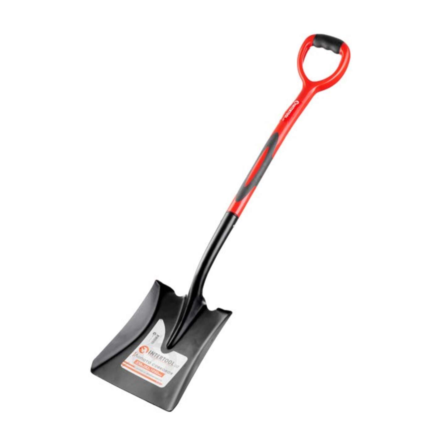 Лопата совковая, ручка из фибергласса, 238х282х1050 мм INTERTOOL