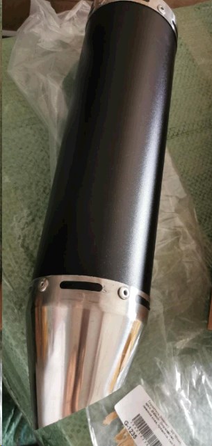 Глушитель (тюнинг) 300*90mm, креп. Ø48mm (нержавейка, черный, прямоток, тип:1)
