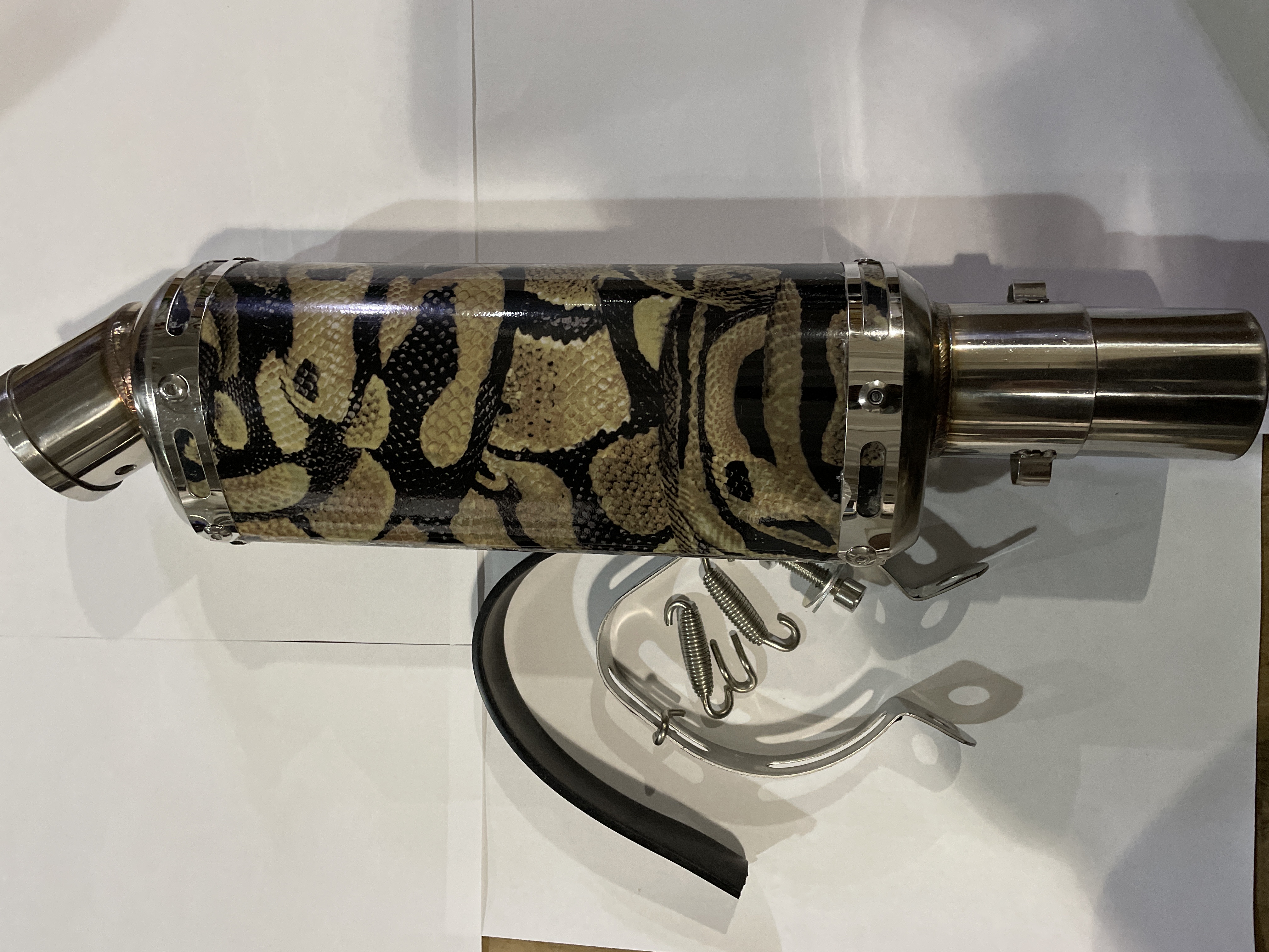 Глушитель (тюнинг) 235*88mm, креп. Ø48mm (нержавейка, овал, карбон серый, прямоток)