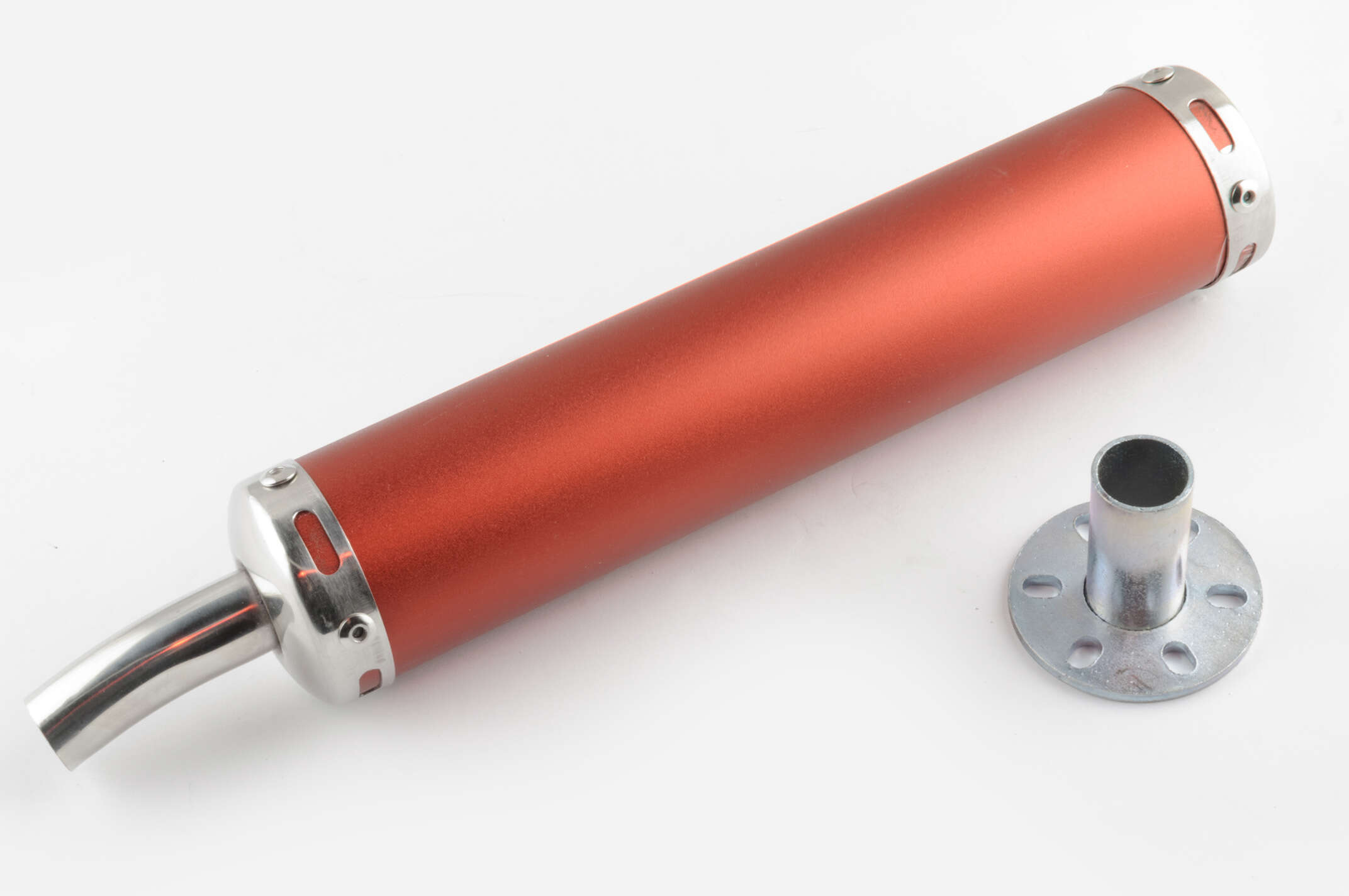 Глушитель (тюнинг) 280*60mm, креп. Ø48mm (нержавейка, сигара, красный, прямоток, mod:2)