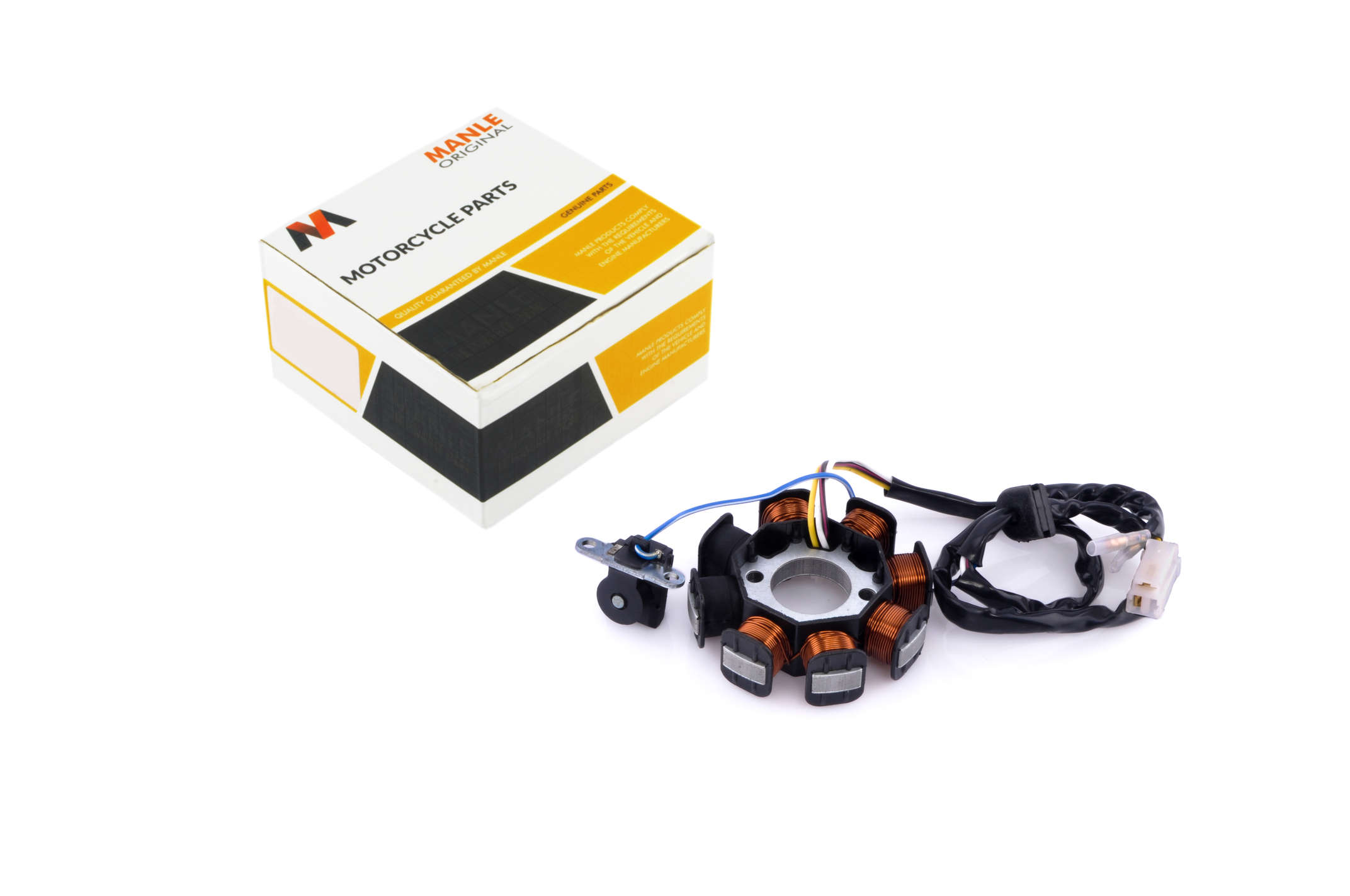 Статор генератора 4T GY6 50 (6+2 катушек, 4 контакта) MANLE
