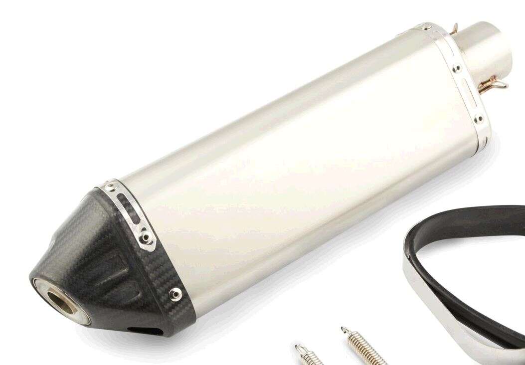 Глушитель (тюнинг) 470mm (нержавейка, три-овал, серебро, прямоток) VV