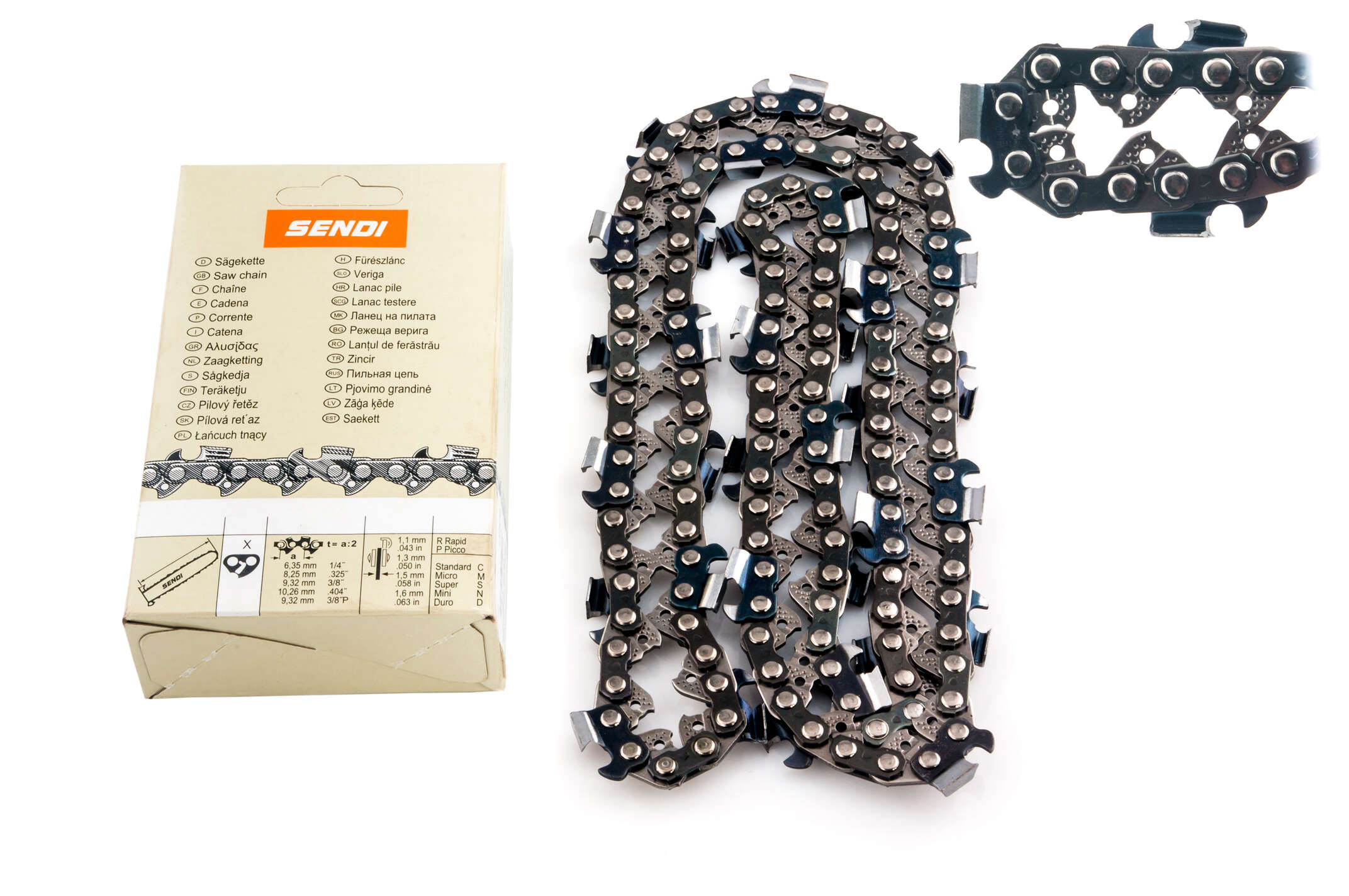 Цепь пильная 3/8, 1,6mm, 68зв, RS, под шину 18 (45см) для Goodluck 5200, Husqvarna 365/371/394 SENDI