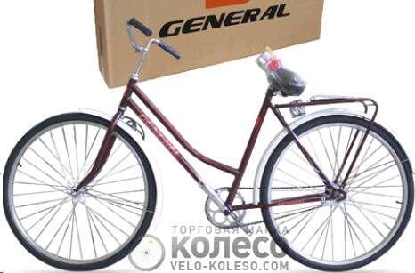 Велосипед (в сборе) GENERAL 28 Комфорт Женский бордовый FM