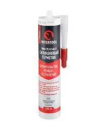 Герметик силиконовый универсальный, белый, 300 мл / 320 г INTERTOOL