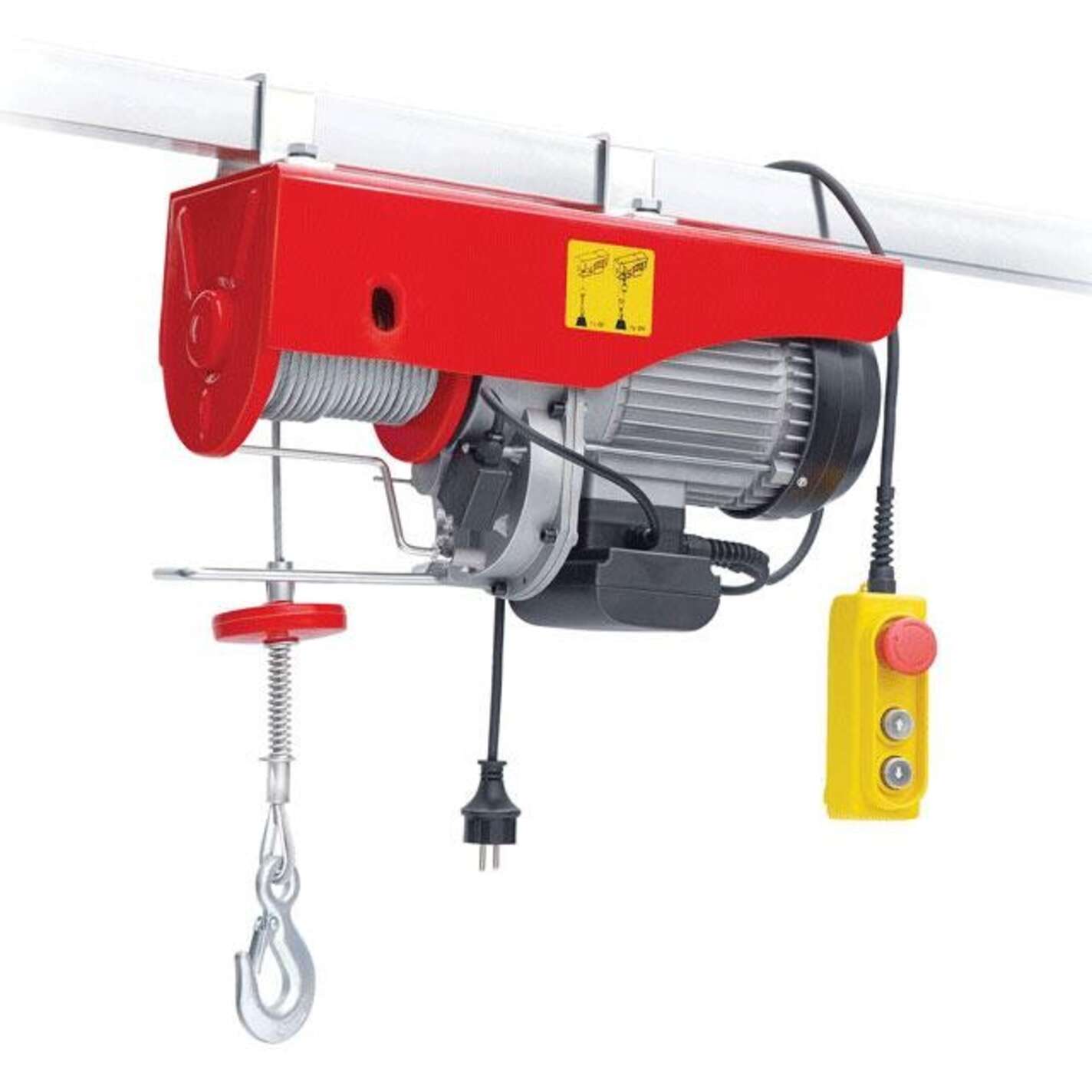 Лебедка электрическая 220/230В, 900Вт, 250/500кг, трос 4.2мм*12м INTERTOOL