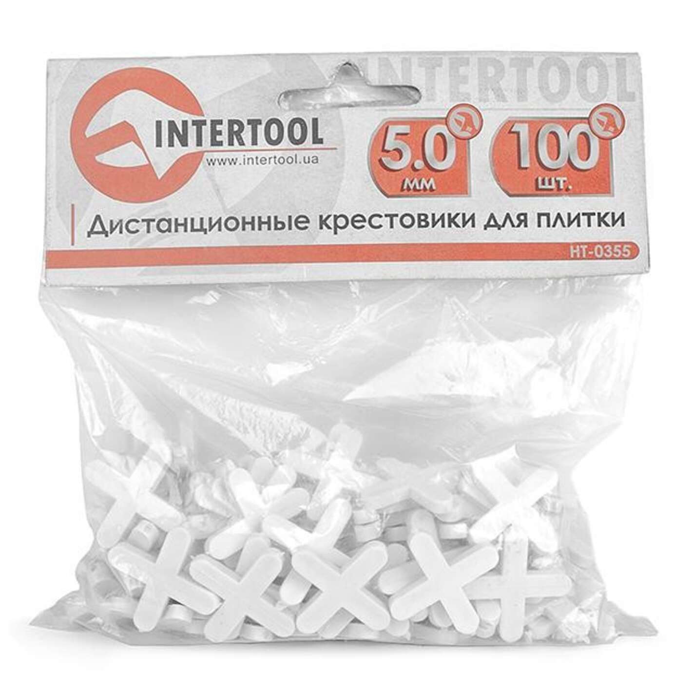 Набор дистанционных крестиков для плитки 5.0 мм / 100 шт.