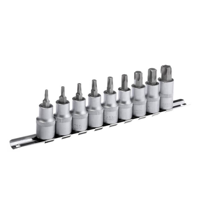 Набор TORX на планке, 1/2, Т20; 25; 30; 40; 45; 50; 55; 60; 70., 9 ед.