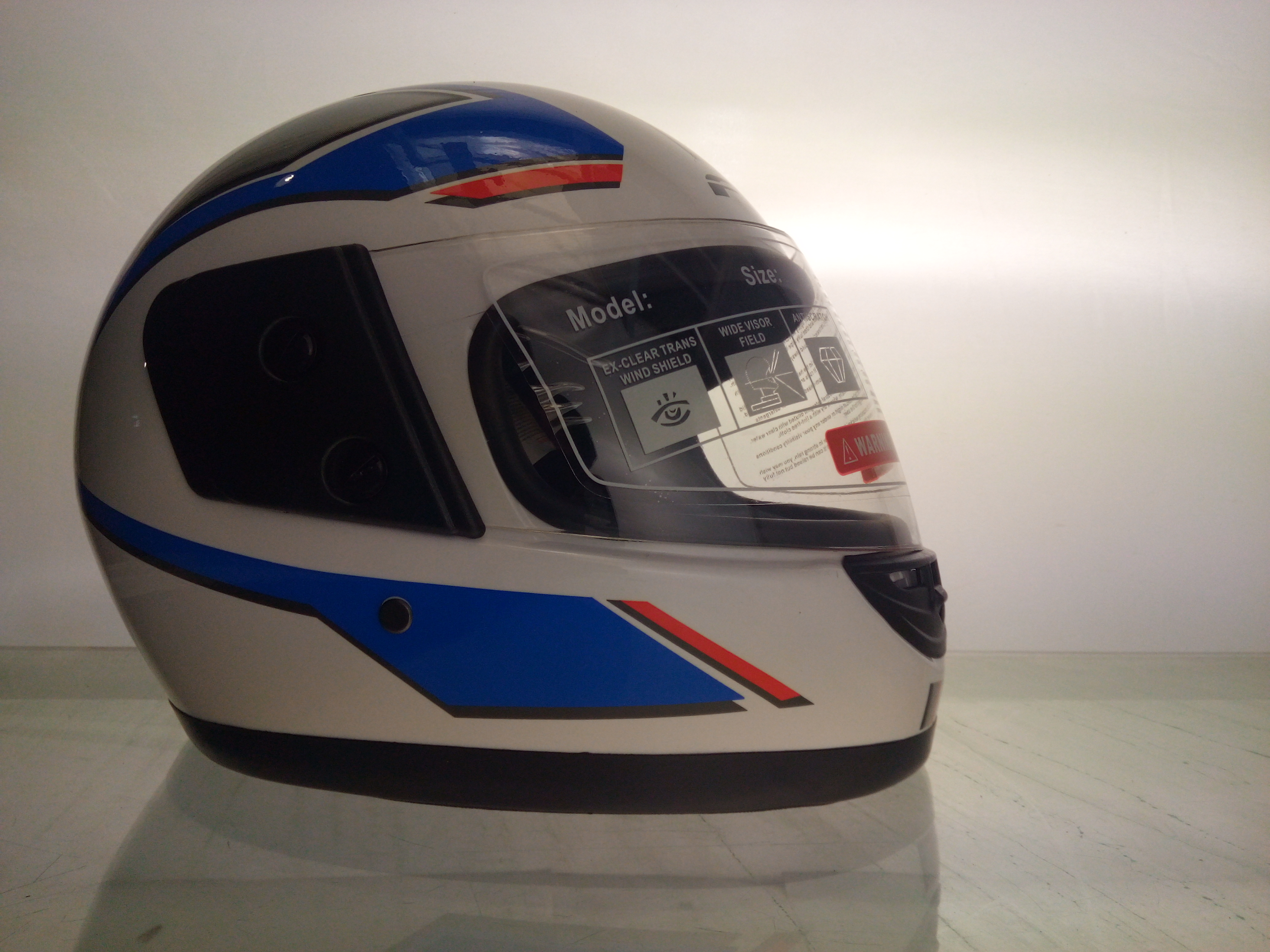 Шлем-интеграл (mod: F2-825-3) (size S, white/blue) ST