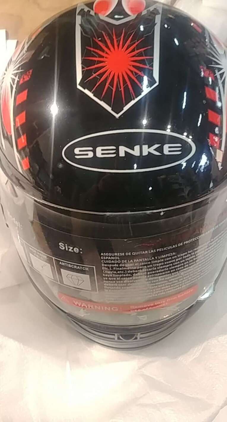 Шлем-интеграл (size:S, черный +красный декор) SENKE ZV