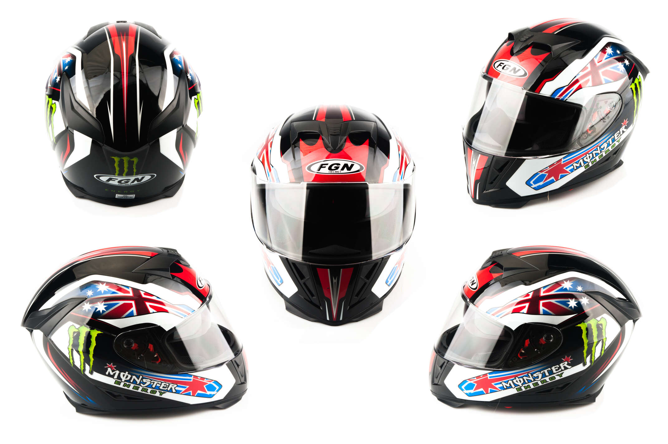 Шлем-интеграл (mod:FX310) (size:XL, черный, MONSTER ENERGY) FGN