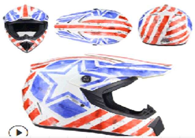 Шлем кроссовый (mod:225) (size:M, белый, BLUE STAR)