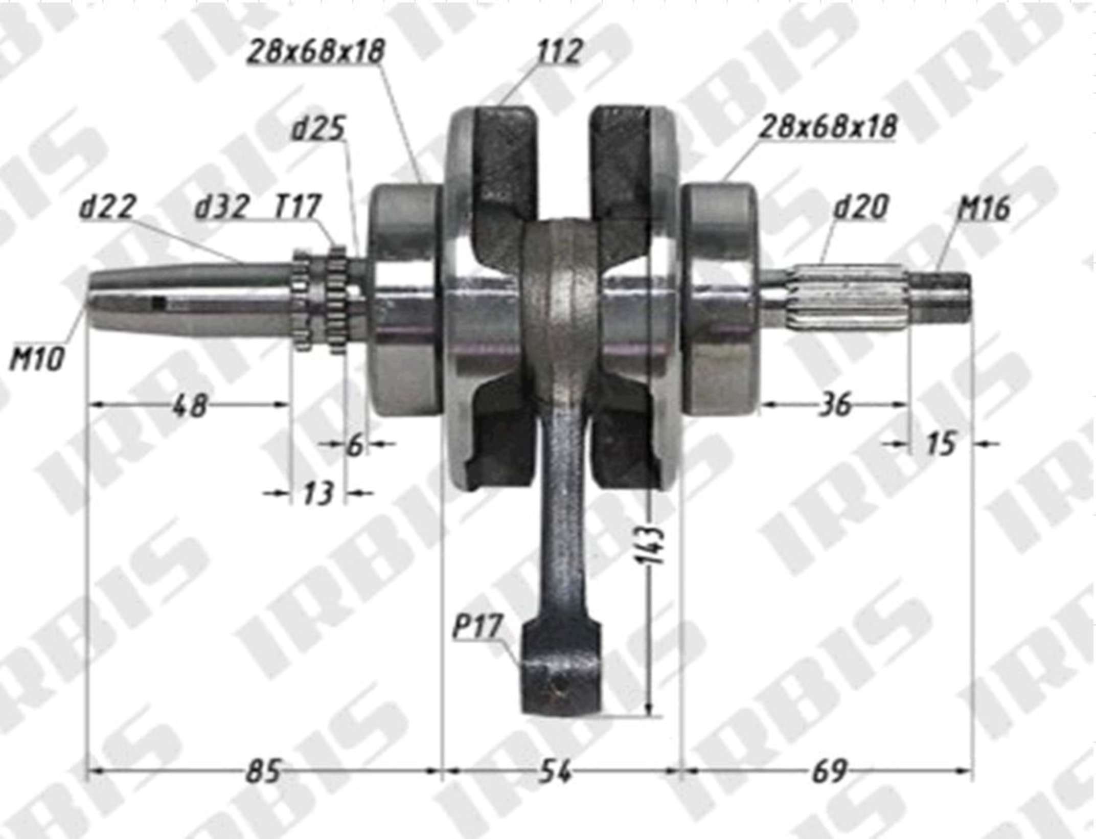 Коленвал 4T CB250 (169FMM) (под баланс вал) SUNY