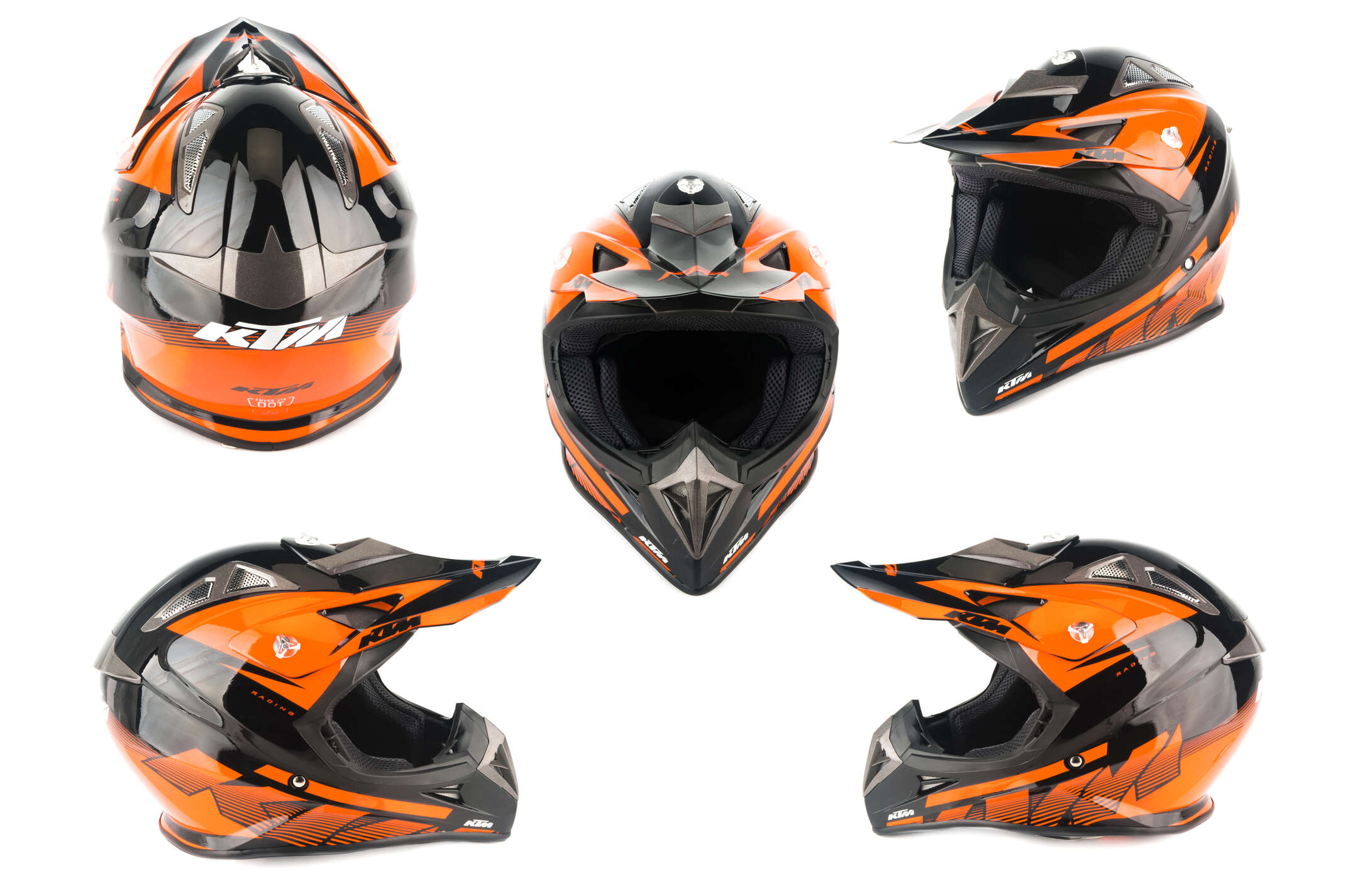 Шлем кроссовый (size:XXL, черно-рыжий) KTM