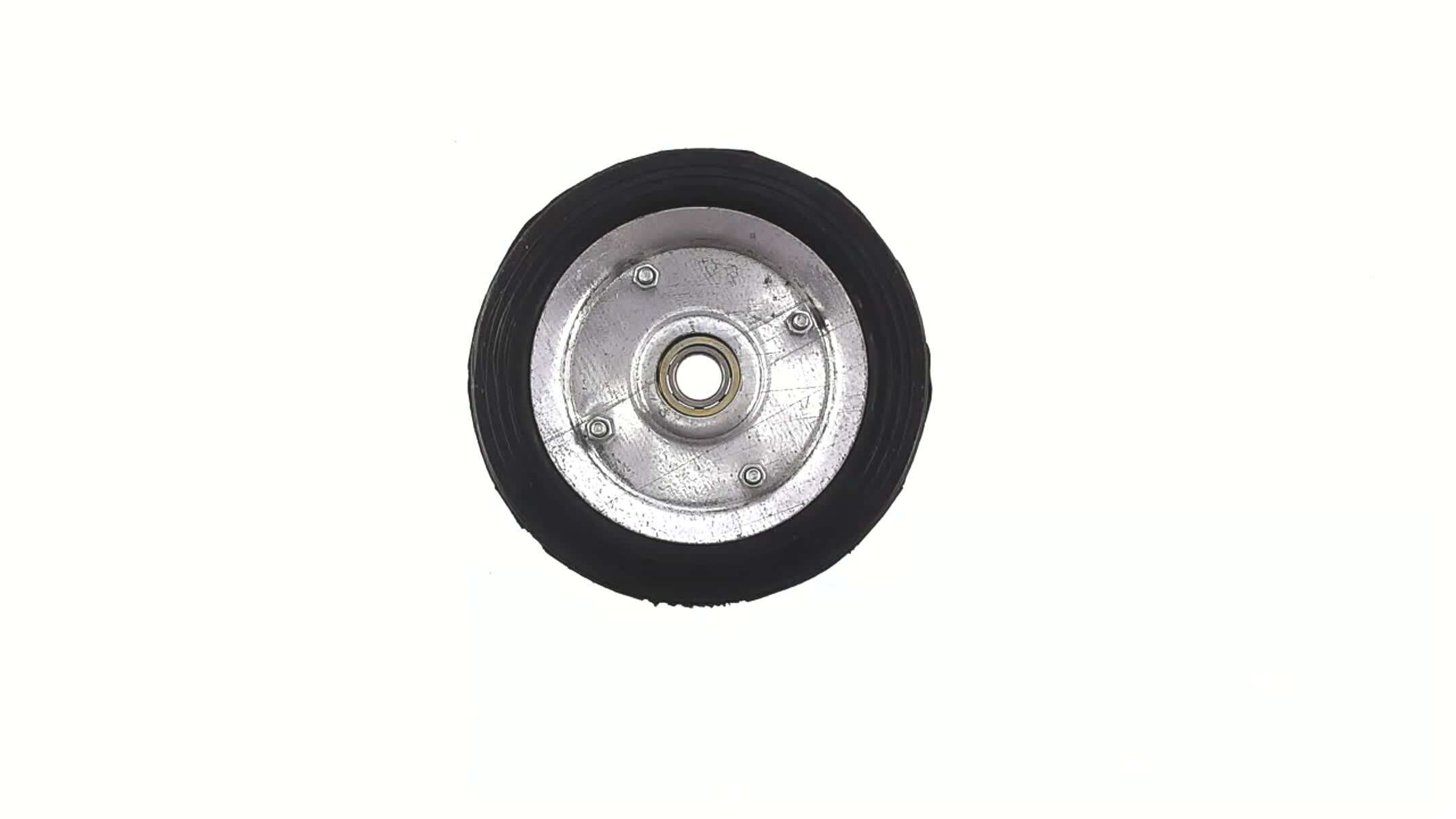 Колесо для тачек и платформ (литая резина) (160mm, под ось 15mm) MRHD