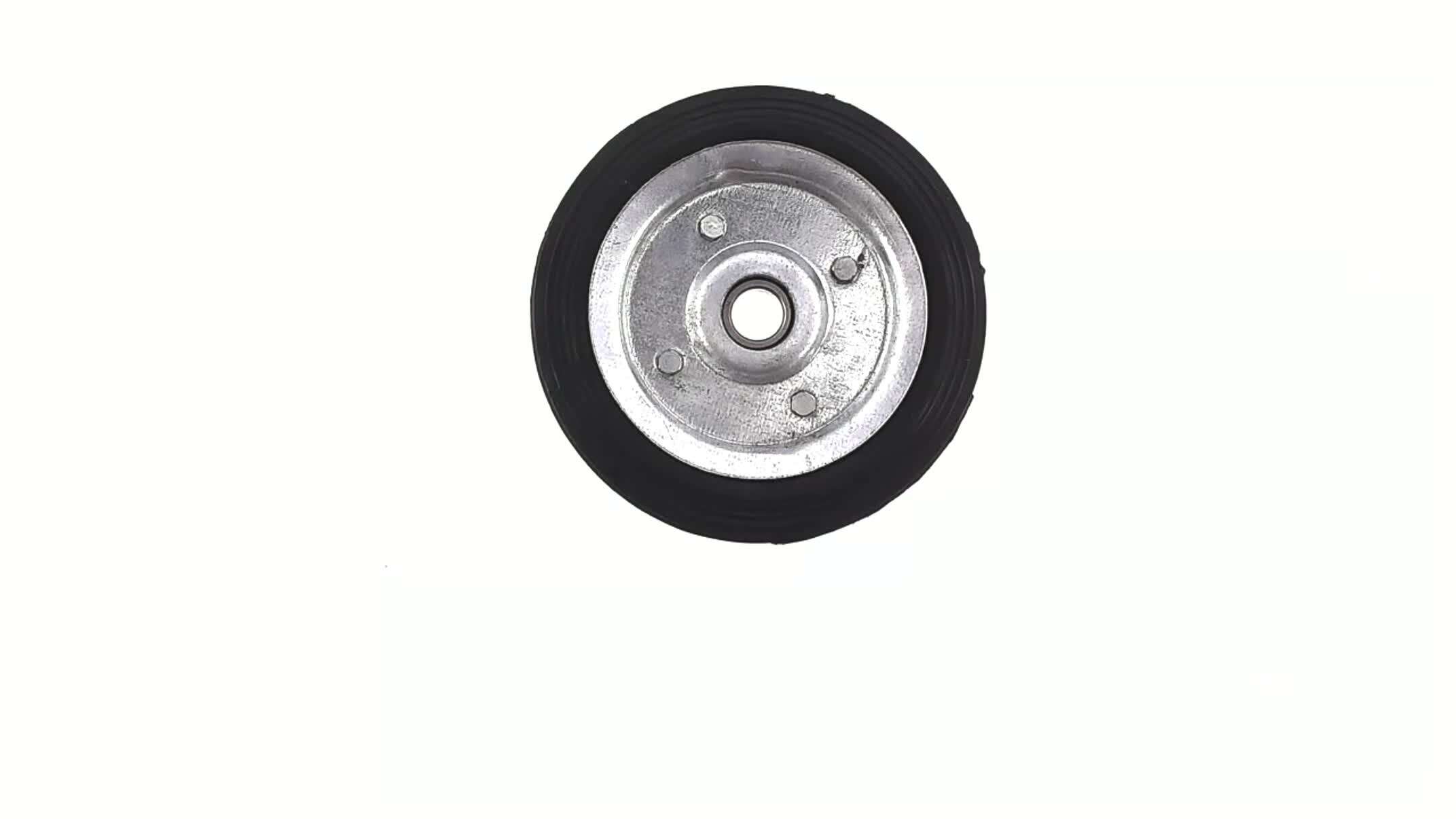 Колесо для тачек и платформ (литая резина) (160mm, под ось 17mm) MRHD