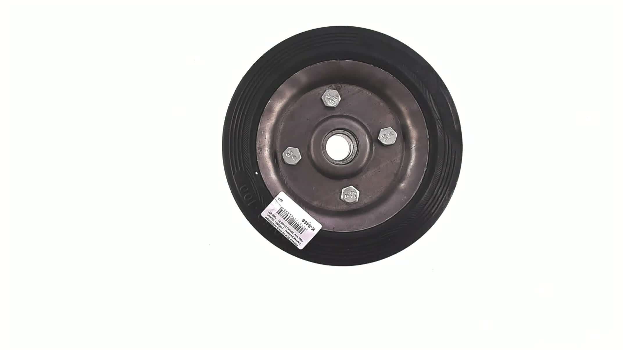 Колесо для тачек и платформ (литая резина) (180/50- 100mm, под ось 20mm) (2 подшипника) MRHD