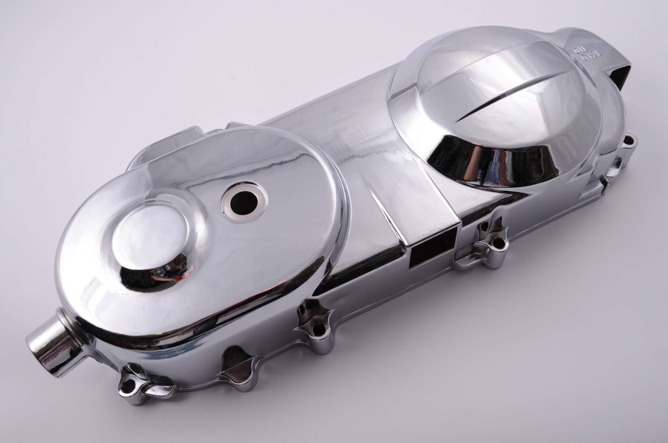 Крышка вариатора 4T GY6 50 (10 колесо, 139QMB, хром с накладкой) ST