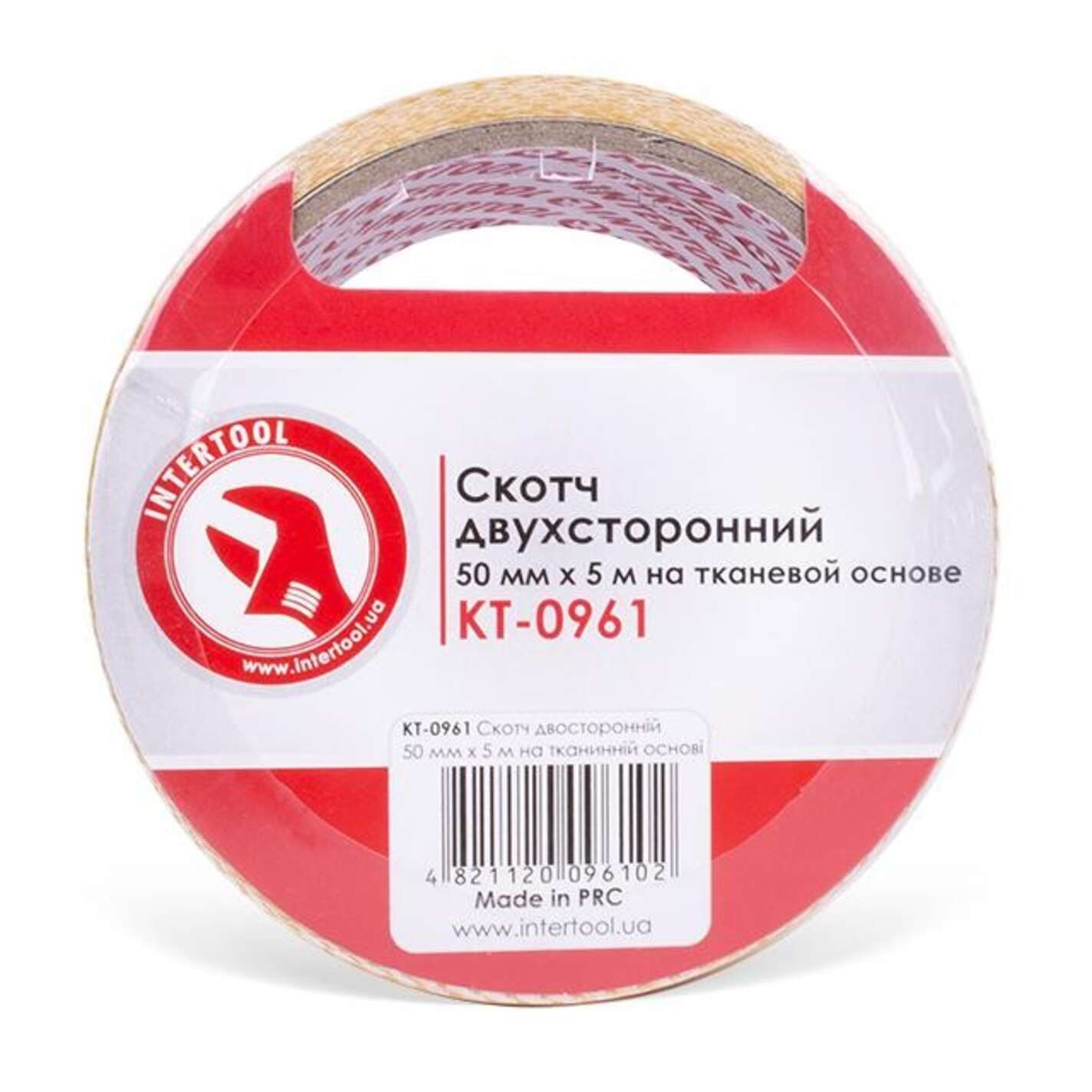 Скотч двухсторонний 50 мм*5 м на тканевой основе INTERTOOL