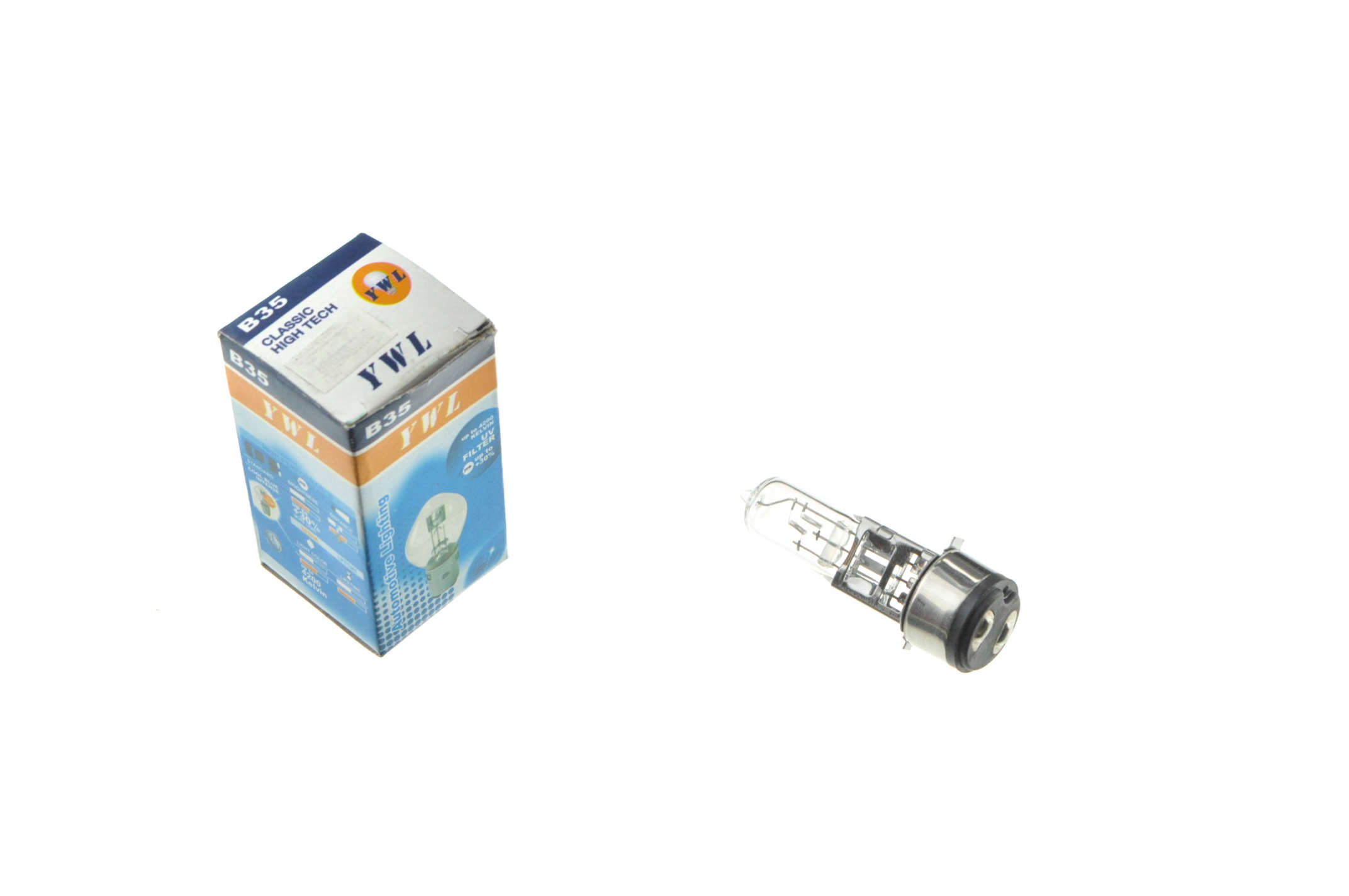 Лампа BA20D (2 уса) 12V 35W/35W (белая) YWL