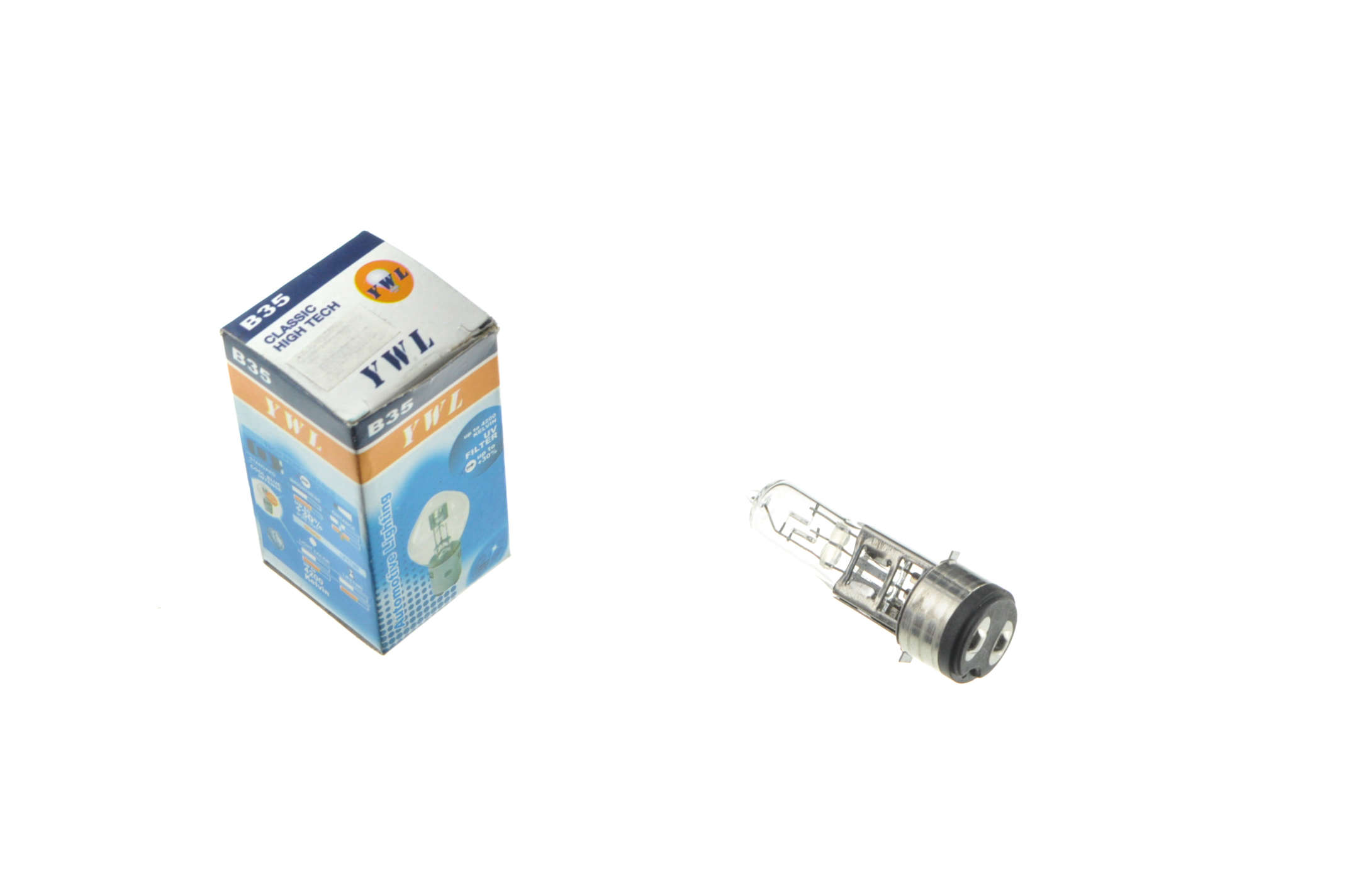 Лампа BA20D (2 уса) 12V 50W/50W (белая) YWL