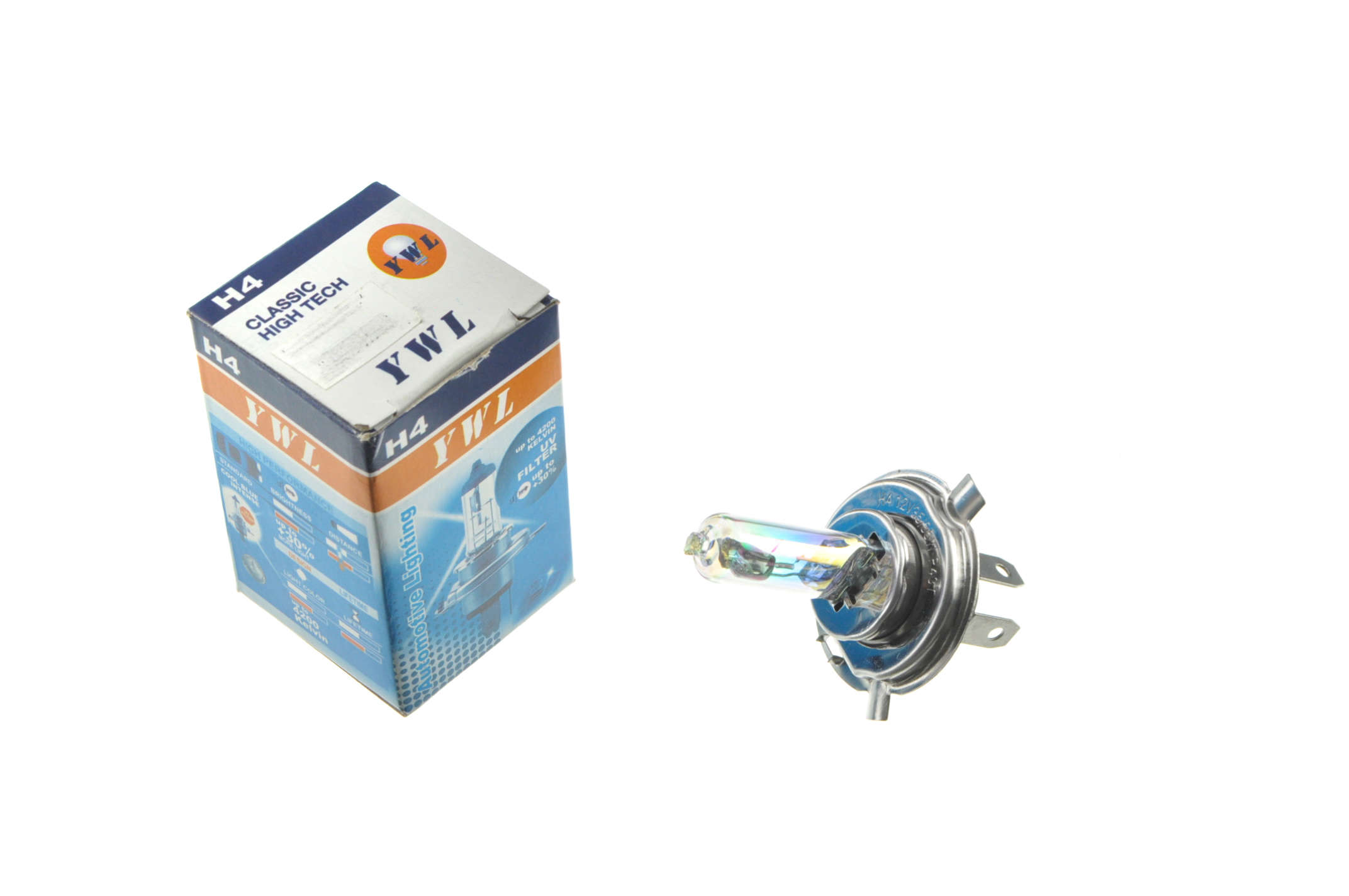 Лампа H4 (авто) 12V 35W/35W (хамелеон радужный) YWL