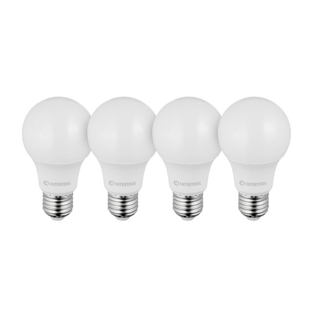 Светодиодные лампы, набор 4 ед. LL-0014, LED A60, E27, 10 Вт, 150-300 В, 4000 K, 30000 г, гарантия 3 года