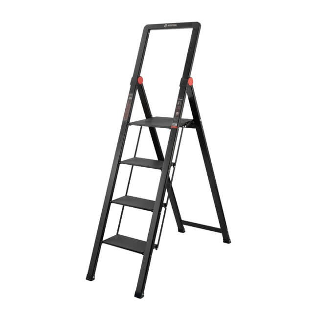 Лестница алюминиевая Black Slim, 4 ступени, высота верхней ступени 912 мм, 150 кг, STORM