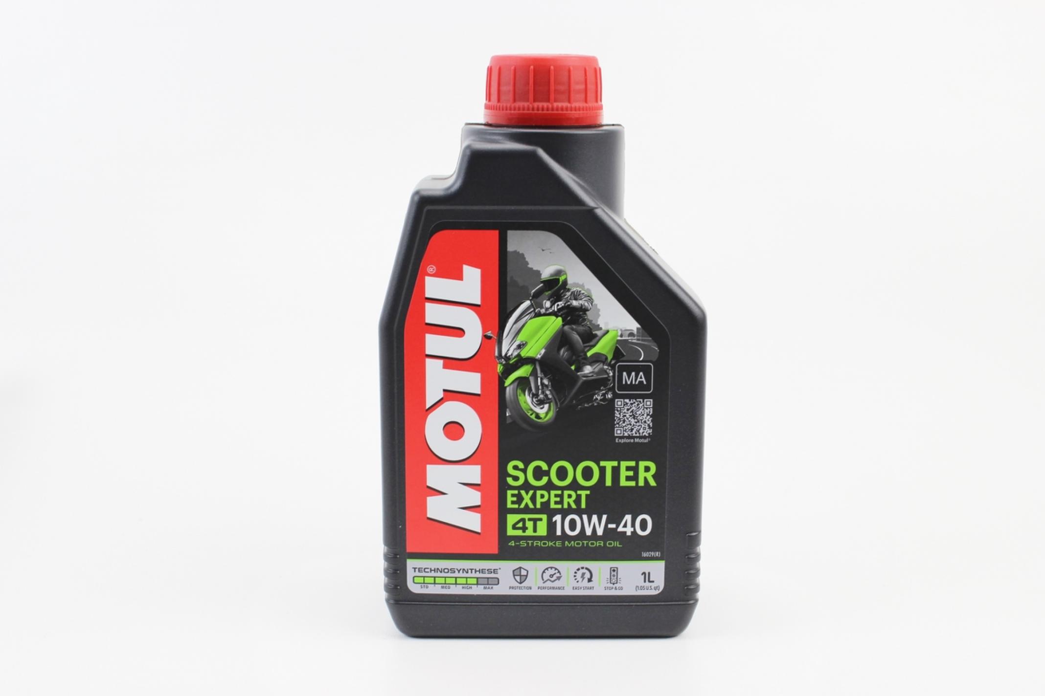 Масло 4T, 1л (полусинтетика, 10W-40, Scooter Expert MA, API SM/SL/SJ) MOTUL (#105960) KS