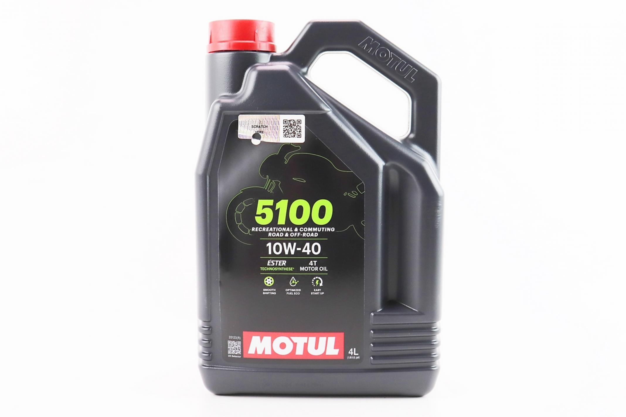 Масло 4T, 4л (полусинтетика, 10W-40, 5100, API SL/SJ/SH/SG) MOTUL (#104068) KS