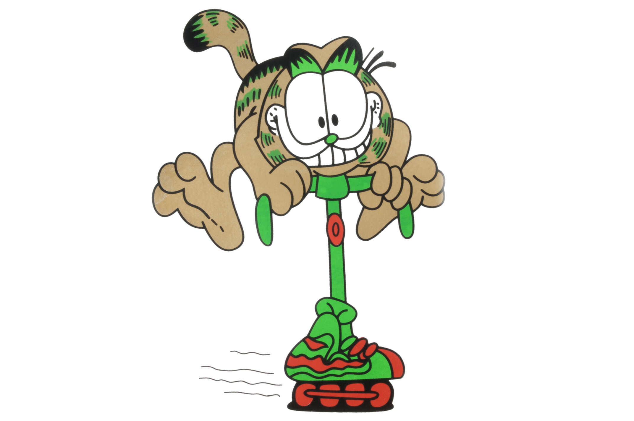 Наклейка декор CAT GARFIELD (18х14см, зеленая) (#0215)
