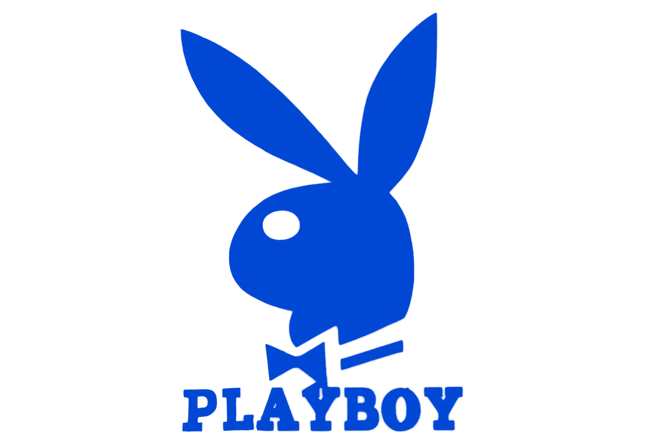 Наклейка логотип PLAYBOY (11x8см, синяя) (#647)