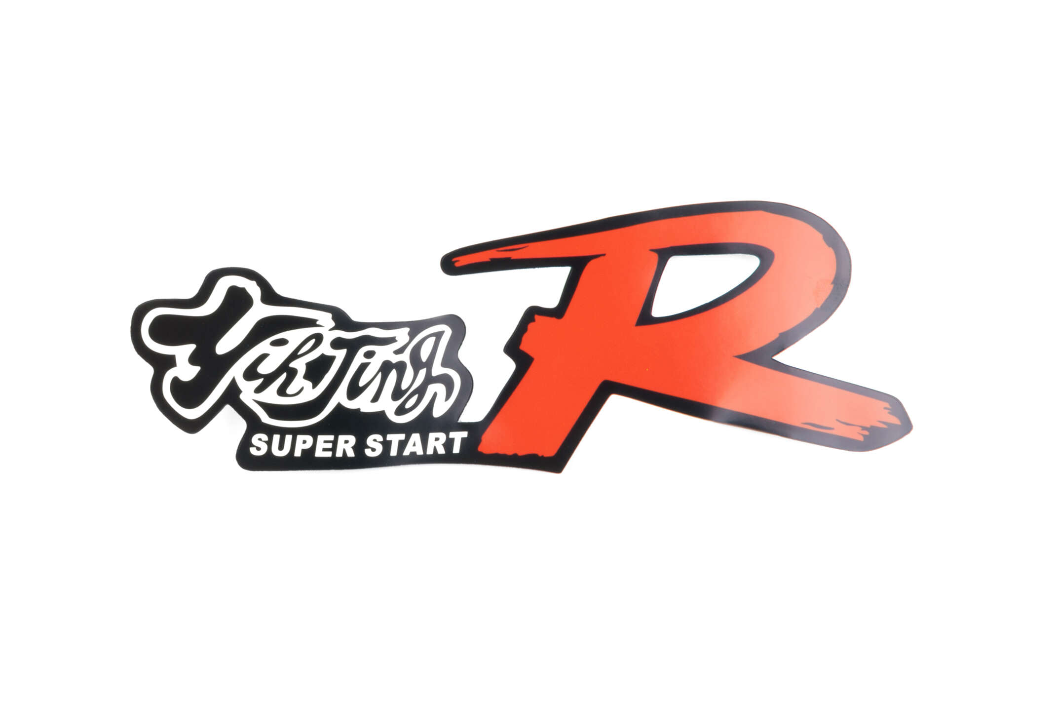 Наклейка декор SUPER START (24x8см, красная) (#0278)