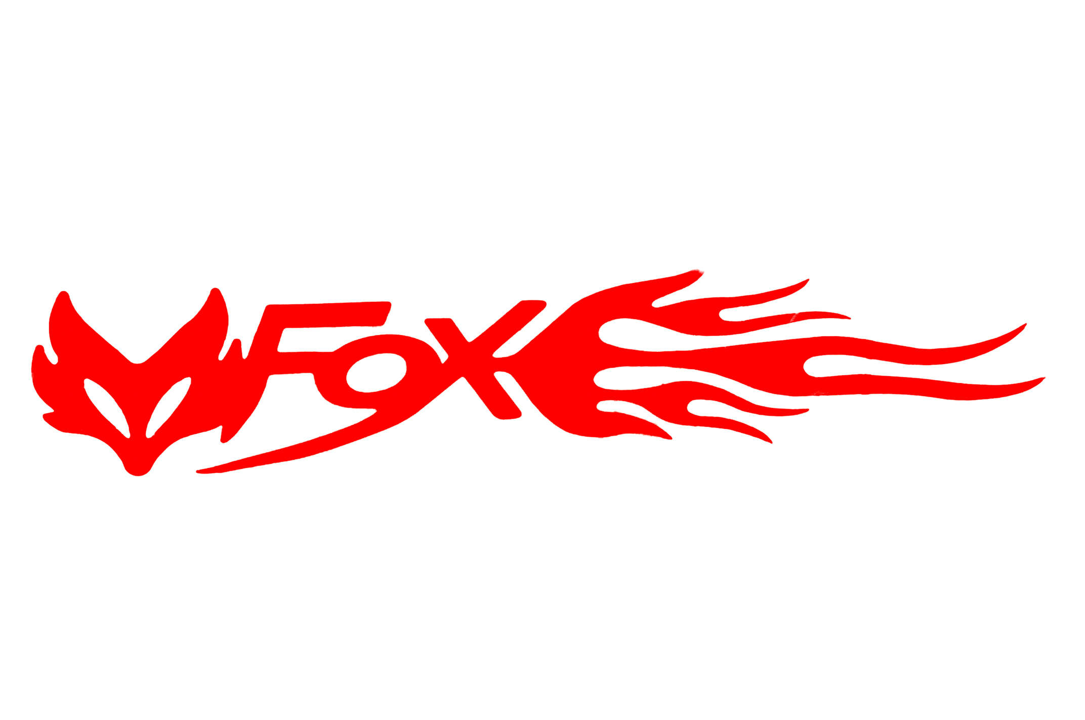 Наклейка логотип FOX (20x5см, красная, 2шт) (#049)