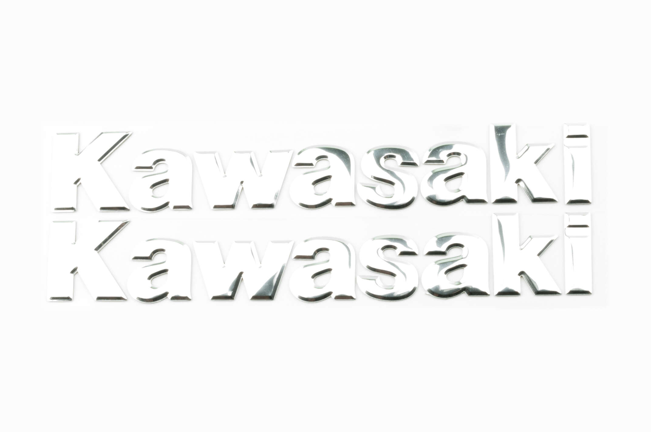 Наклейка буквы рельефные KAWASAKI (20х7см, 2шт, хром) (#7309)