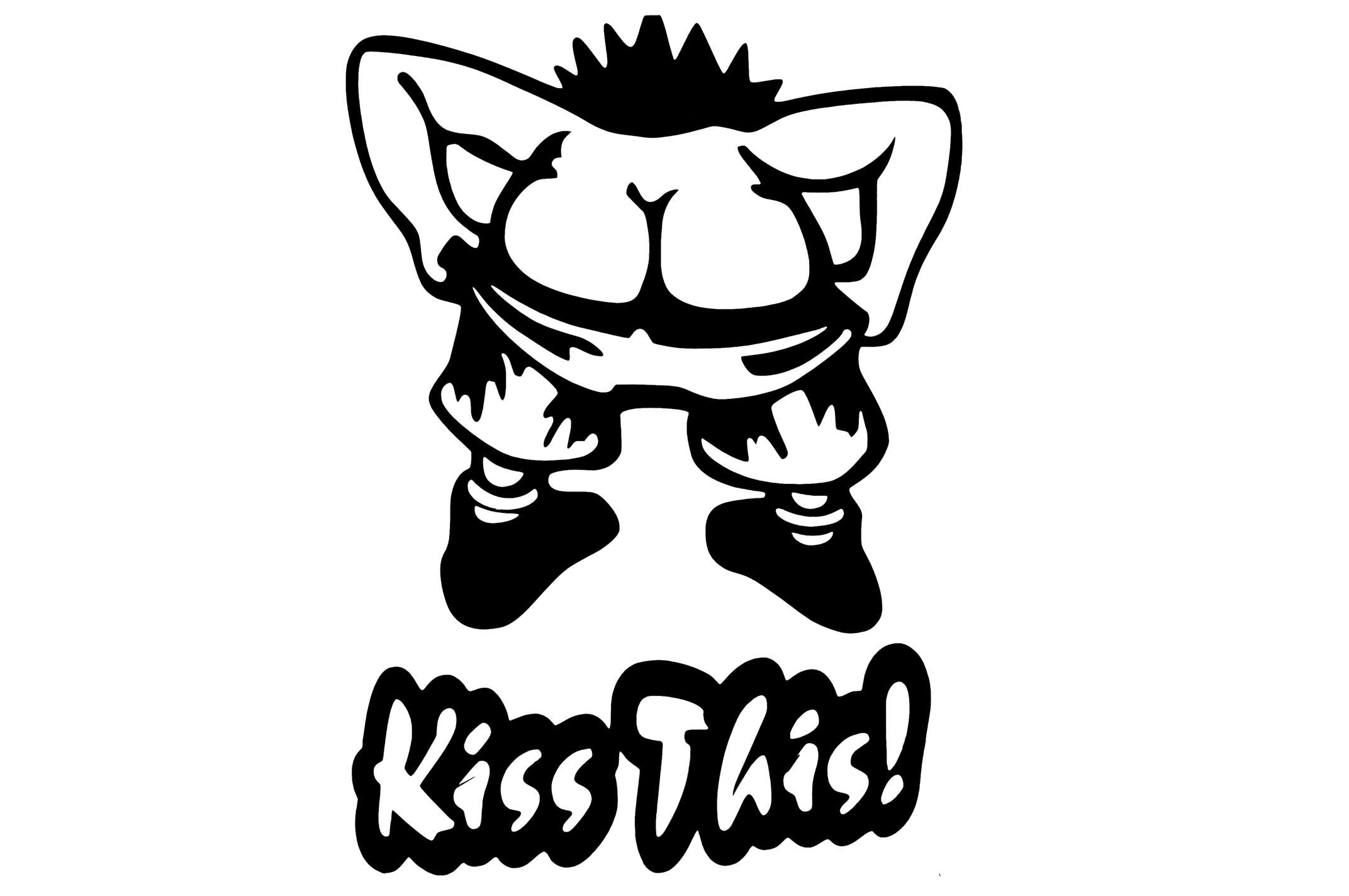 Наклейка декор KISS THIS (21х15см, черная) (#0656)
