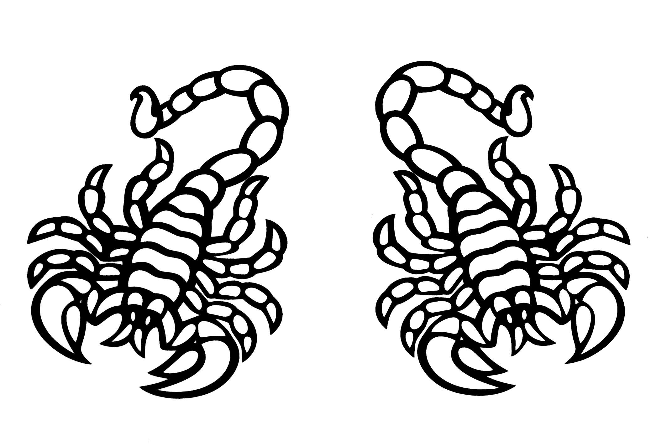 Наклейка декор SCORPION (черный) (16х13см, 2шт) (#3042)