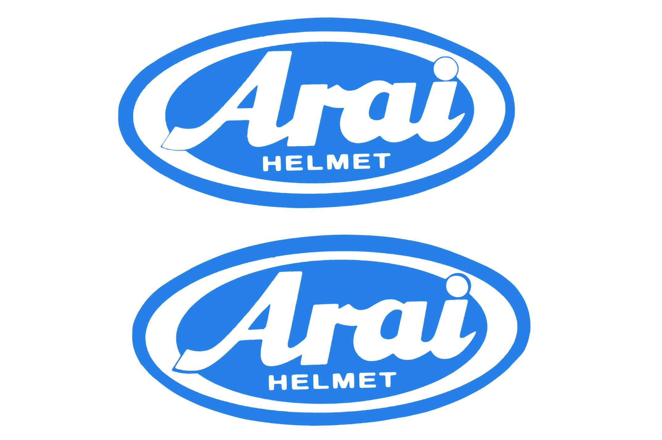 Наклейка логотип ARAI (9x4,5см, синяя) (#1871)