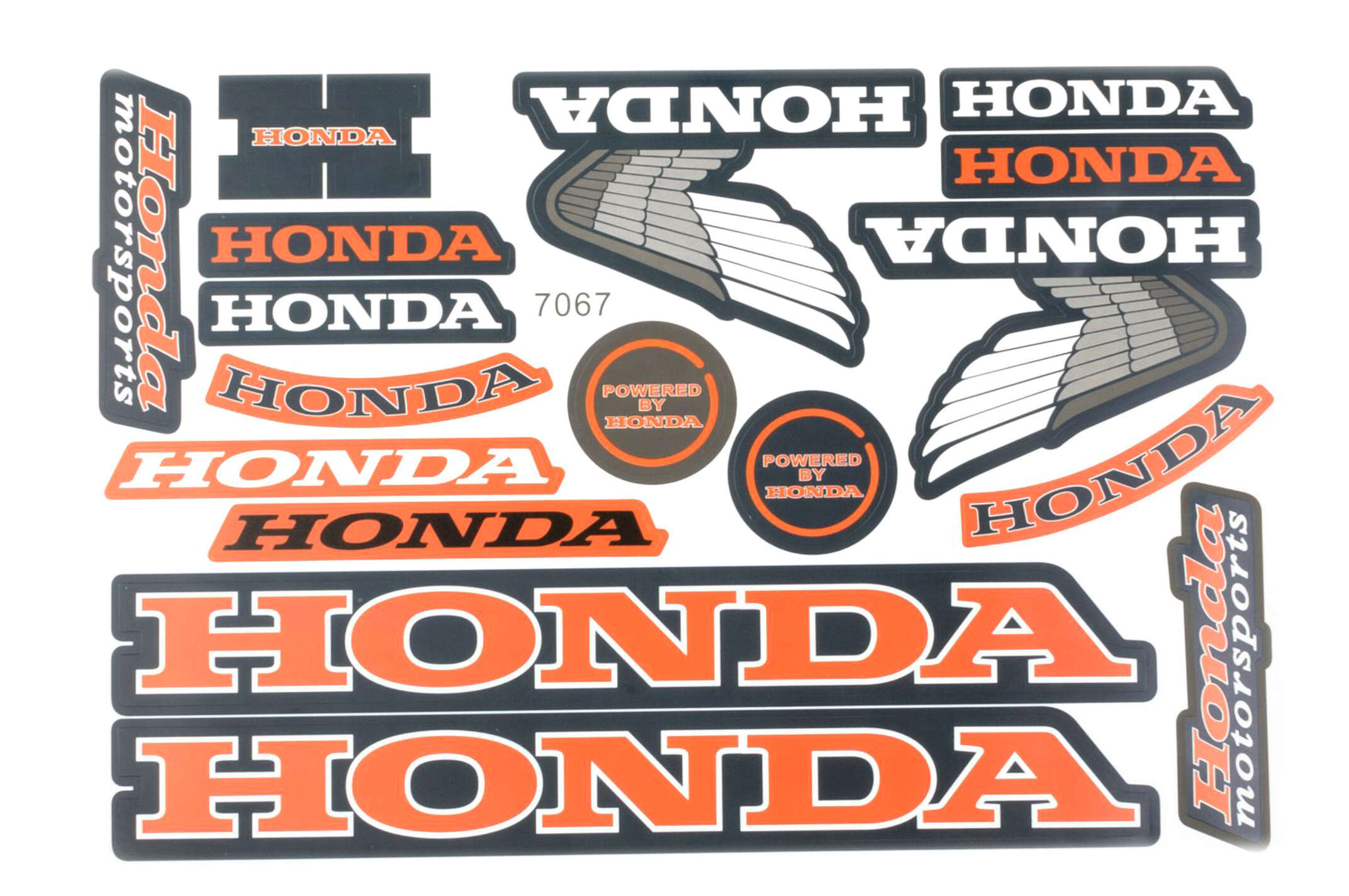 Наклейки (набор) Honda (26х17см, 14шт) (#7067)
