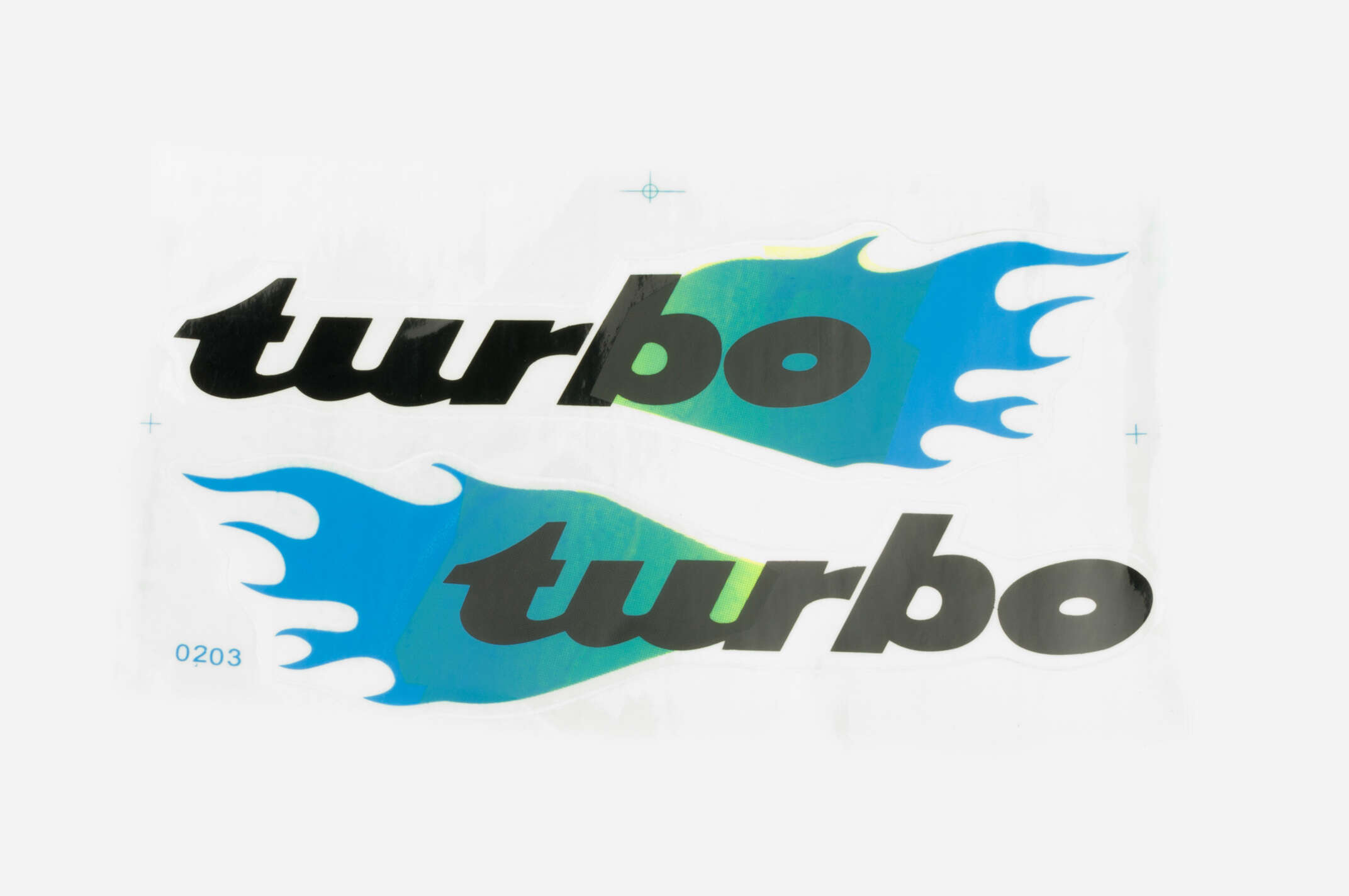 Наклейки (набор) TURBO (24х15см, синие) (#0203)