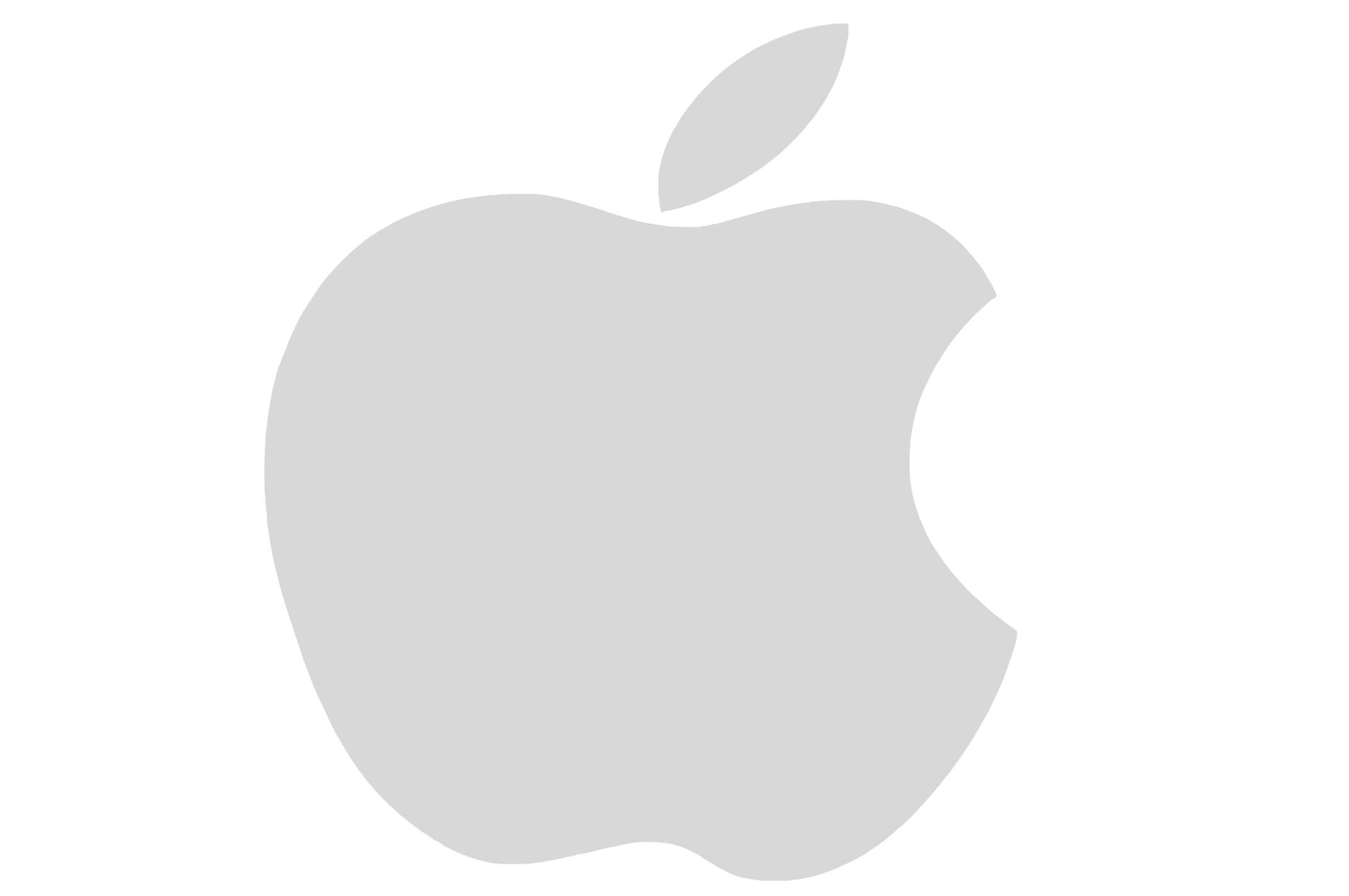 Наклейка логотип APPLE (14х12, белая) (#0467)